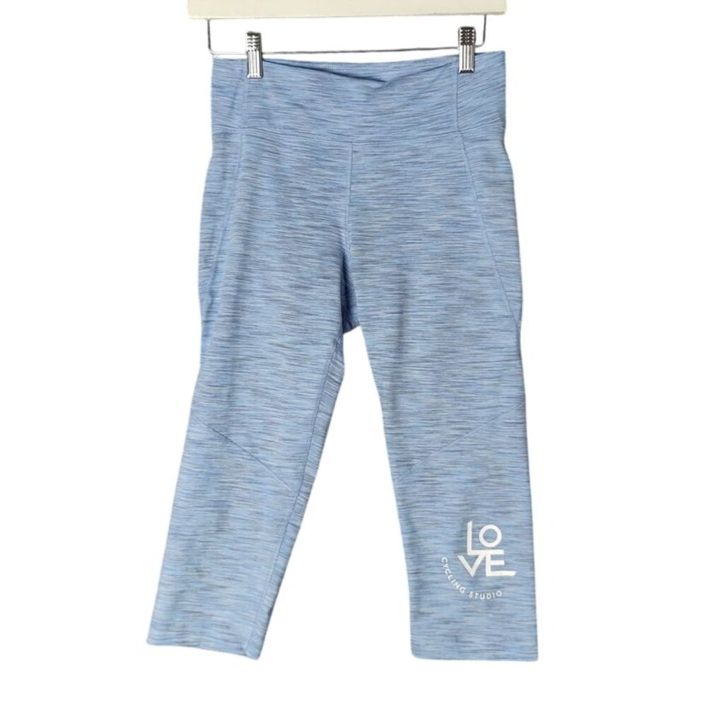 OUTDOOR VOICES Crop Leggings Women SZ M Heather Blue Pull-on Love Cycling Studio
